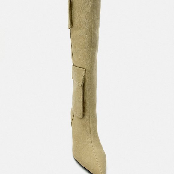 COPY - ZARA HEELED DENIM BOOTS WITH POCKETS - Picture 5 of 9